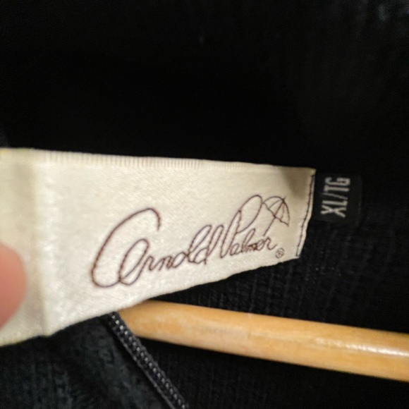 Mens Vintage Arnold Palmer Grandpa Black Zip Cardigan Size XL - Picture 6 of 6